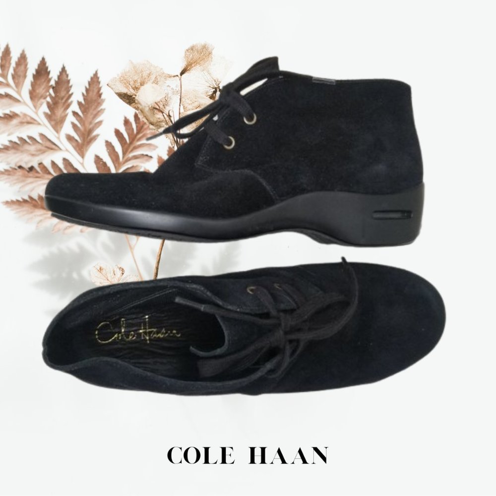 Cole Haan Black Suede Ankle Boots